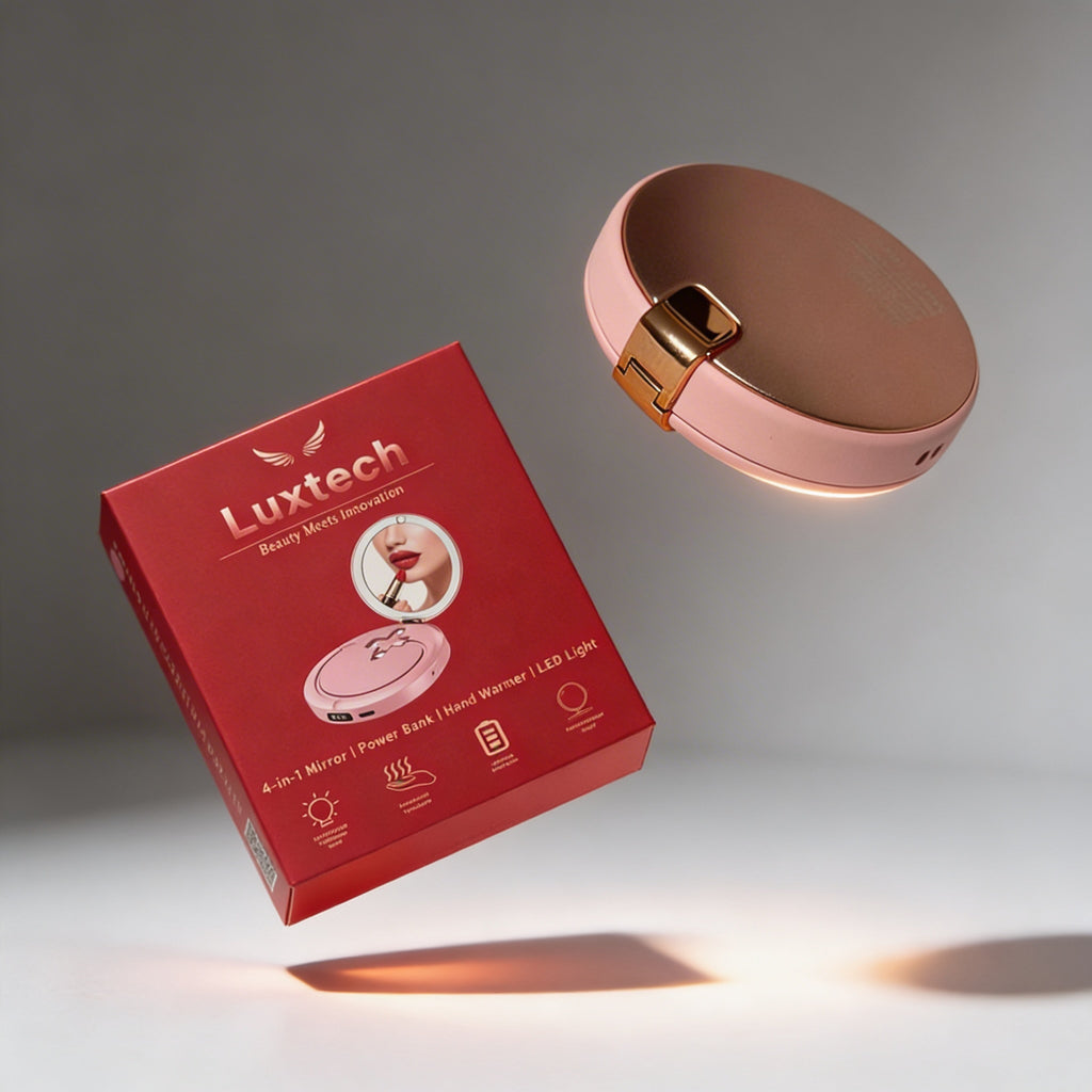 Lusterko do Makijażu LED 4w1 Power Bank Podgrzewacz do Rąk idealny prezent